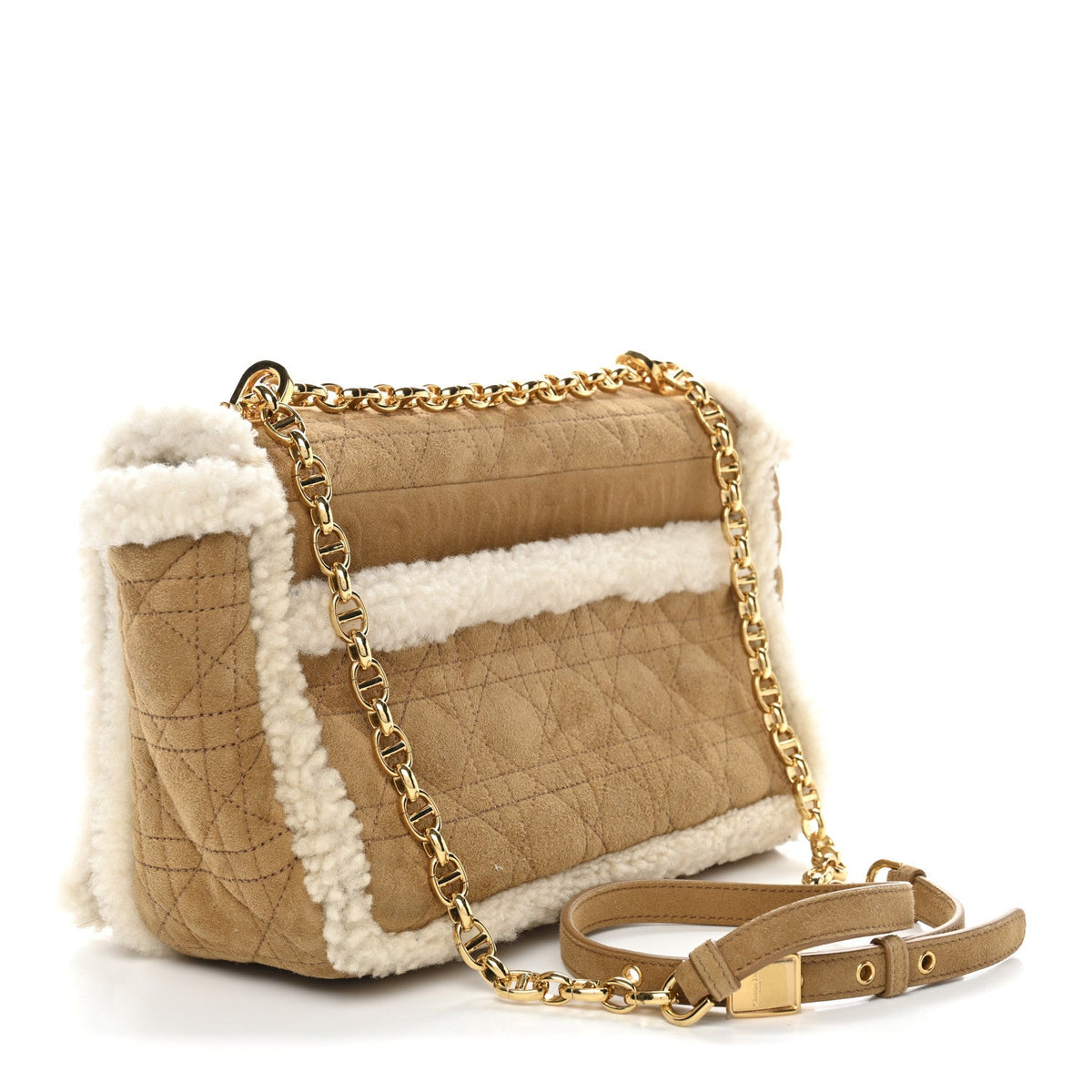 Shearling Cannage Large Caro Bag Camel wholesalehk.shop