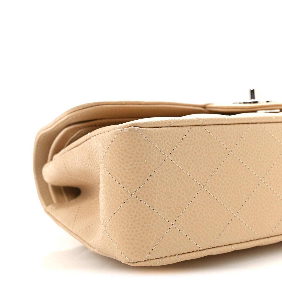 Caviar Quilted Small Double Flap Beige wholesalehk.shop