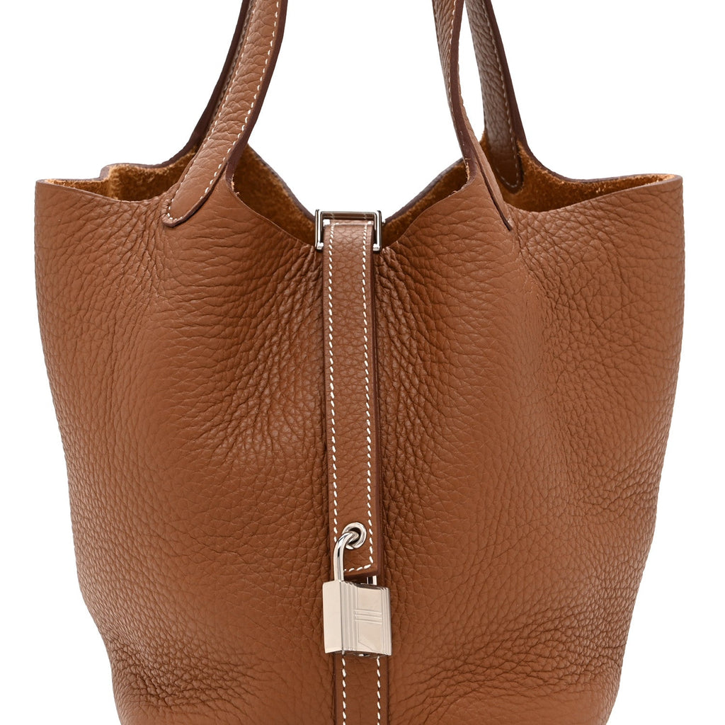 Taurillon Clemence Picotin Lock 18 PM Gold £¨ Direct shipment via from wholesalehk.shop