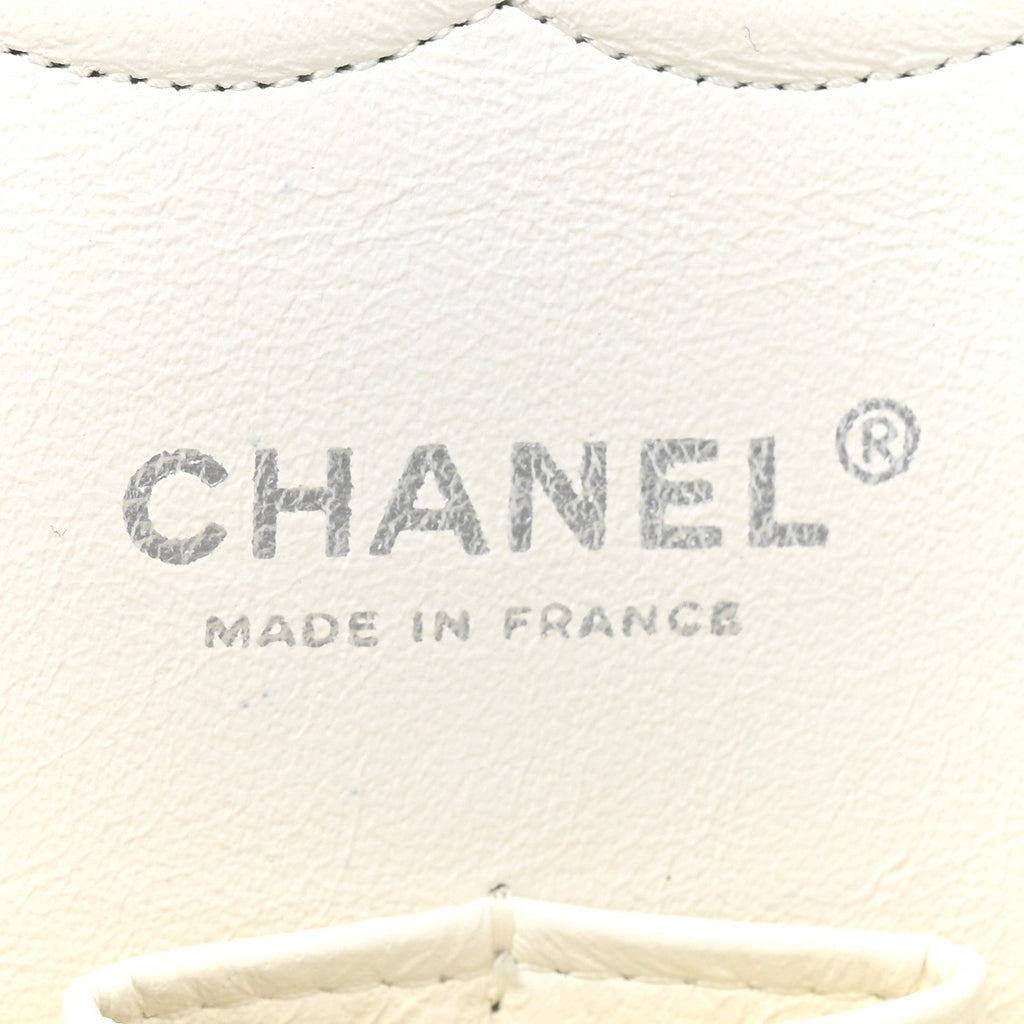Caviar Quilted Medium Double Flap White wholesalehk.shop
