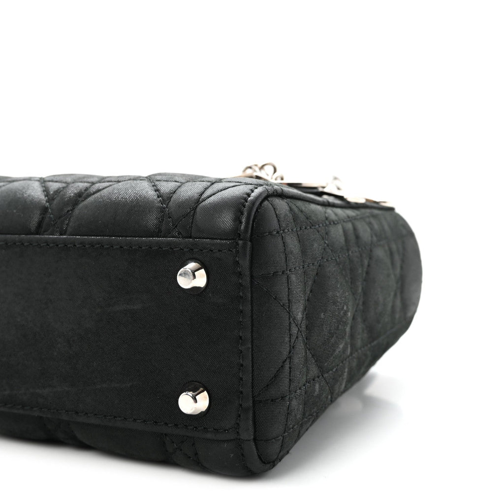 Metallic Calfskin Cannage Mini Lady Dior Black wholesalehk.shop