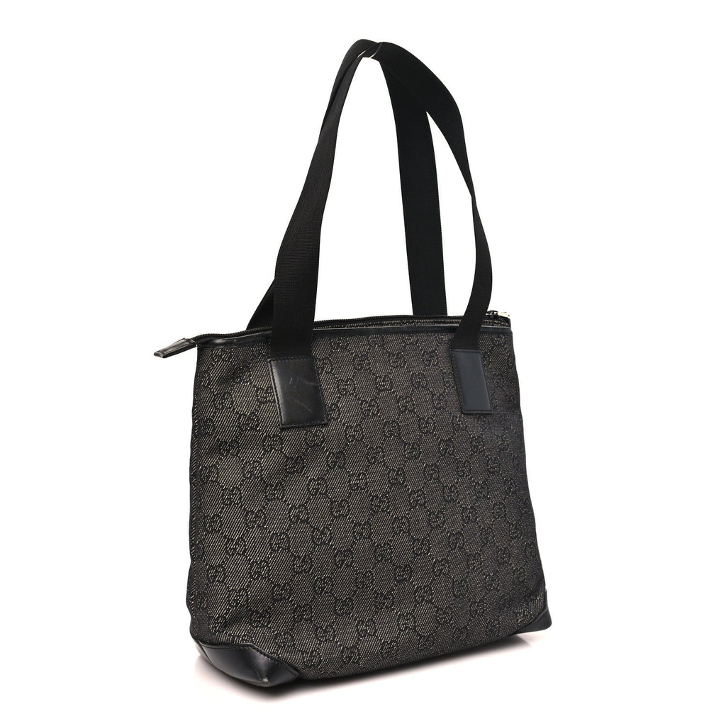 Denim Monogram Tote Bag Black wholesalehk.shop
