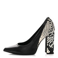 Calfskin Snakeskin Embossed Matchmake Pumps 35 Black White £¨ Direct shipment via from wholesalehk.shop