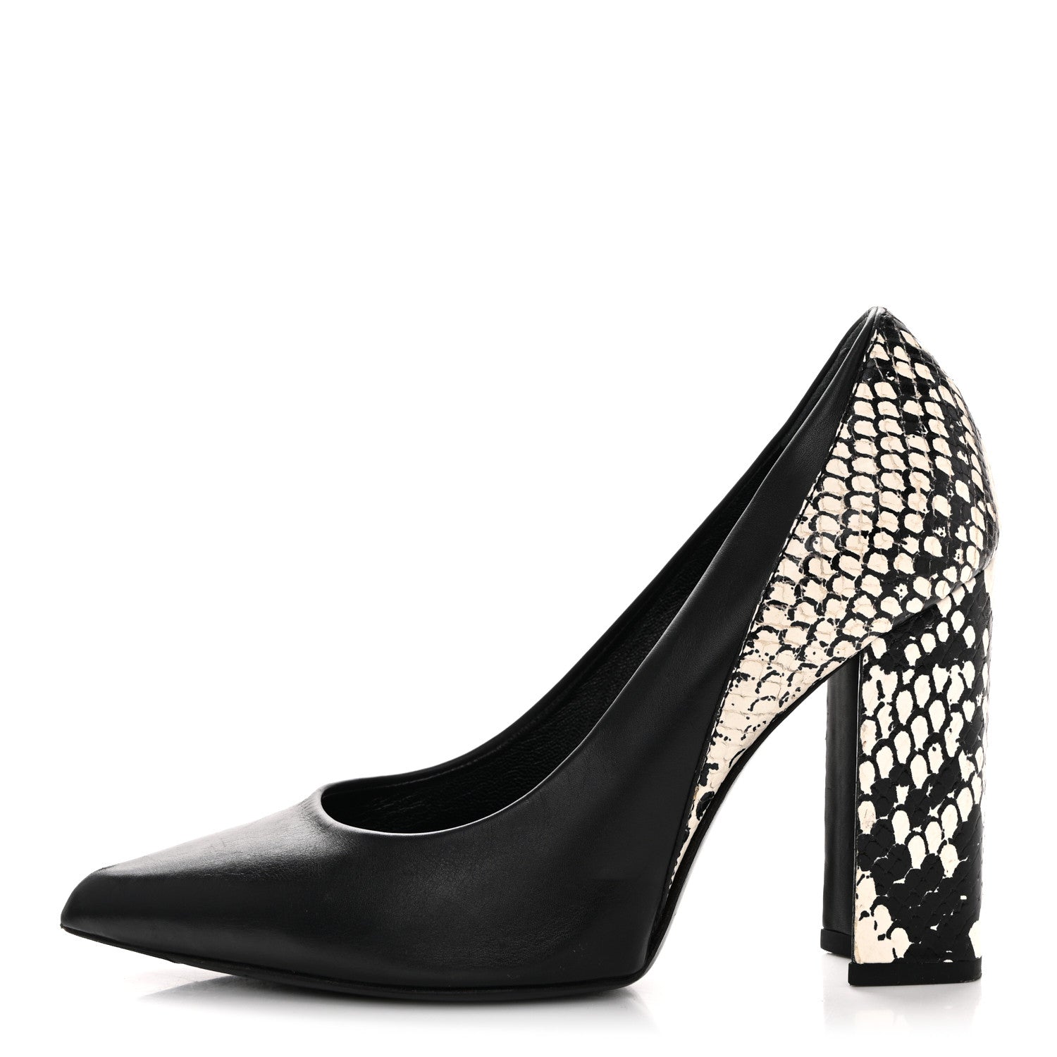 Calfskin Snakeskin Embossed Matchmake Pumps 35 Black White £¨ Direct shipment via from wholesalehk.shop