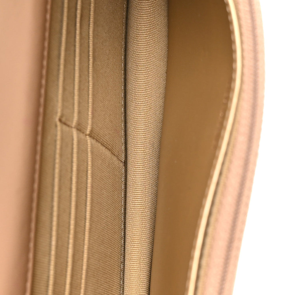 Lambskin Quilted CC Pearl Crush Wallet on Chain WOC Beige wholesalehk.shop