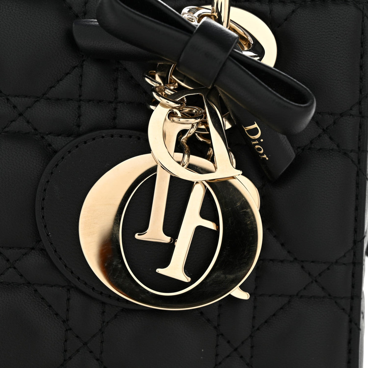 Lambskin Cannage Small Lady Dior Black wholesalehk.shop