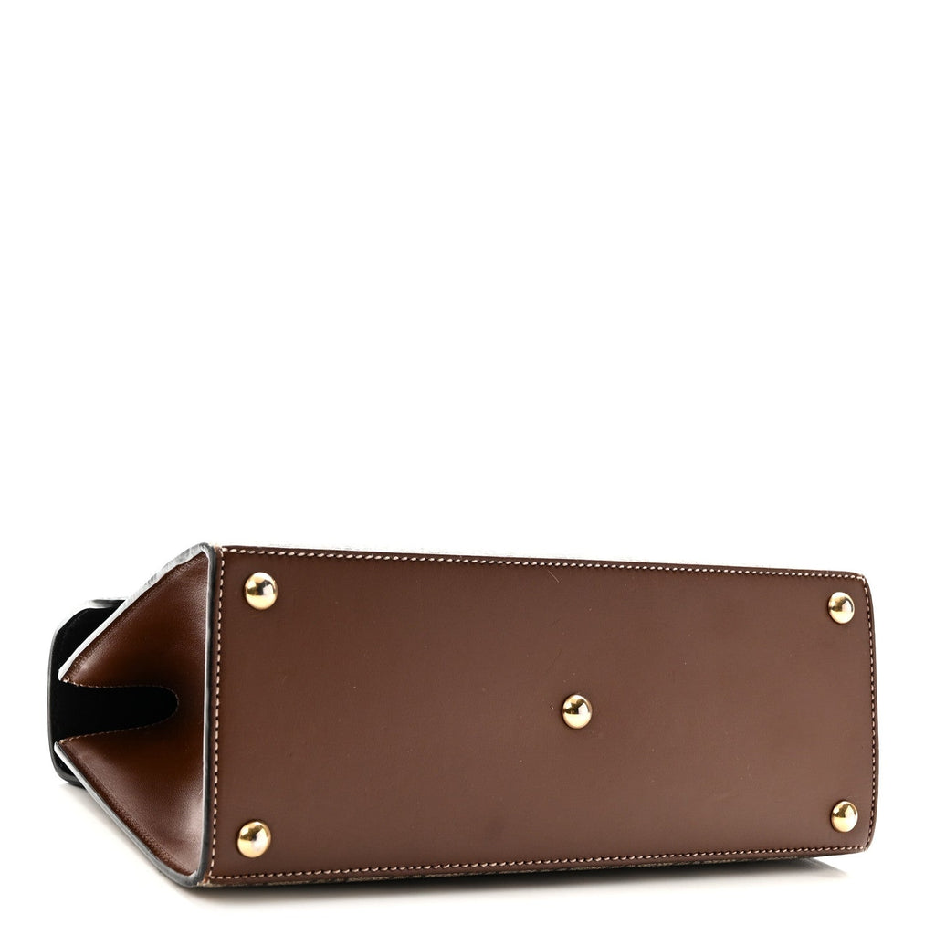 GG Supreme Monogram Calfskin Small Padlock Top Handle Bag Beige Black Cuir £¨ Direct shipment via from wholesalehk.shop