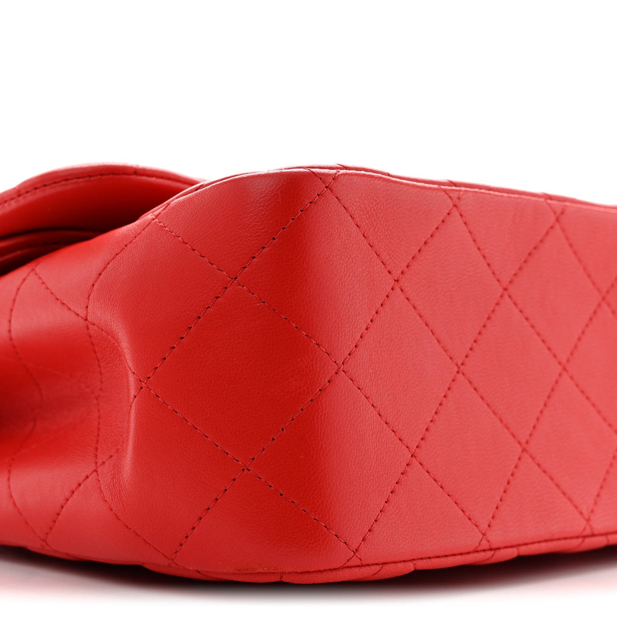 Lambskin Quilted Jumbo Double Flap Red wholesalehk.shop