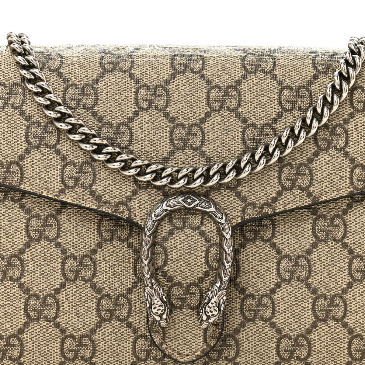 GG Supreme Monogram Mini Dionysus Chain Wallet Beige Vulcanic Red wholesalehk.shop