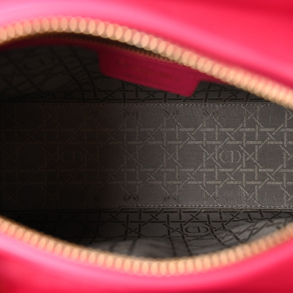 Lambskin Cannage Medium Lady Dior Fuchsia wholesalehk.shop
