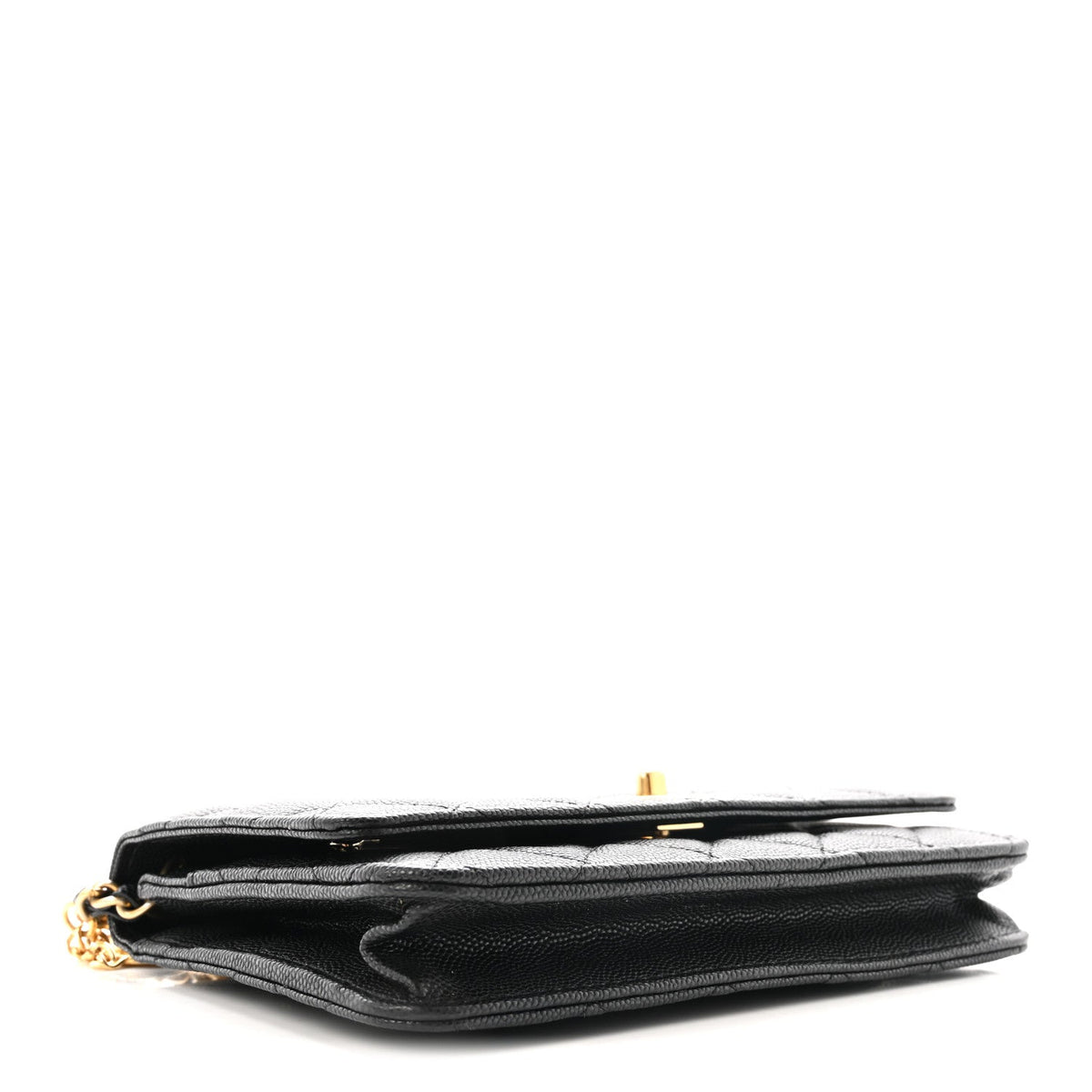 Caviar Quilted Medallion Wallet on Chain WOC Black wholesalehk.shop