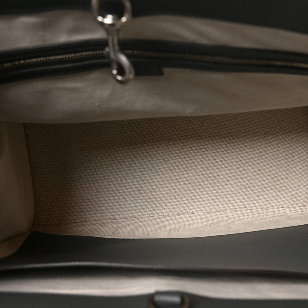 GG Supreme Monogram Textured Dollar Calfskin Large Ophidia Tote Bag Grey Black Graphite Grey wholesalehk.shop