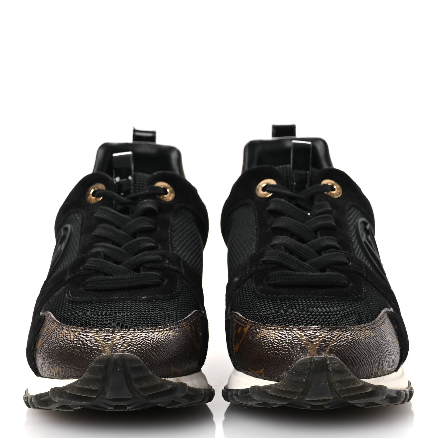 Suede Monogram Run Away Sneakers 36.5 Black £¨ Direct shipment via from wholesalehk.shop