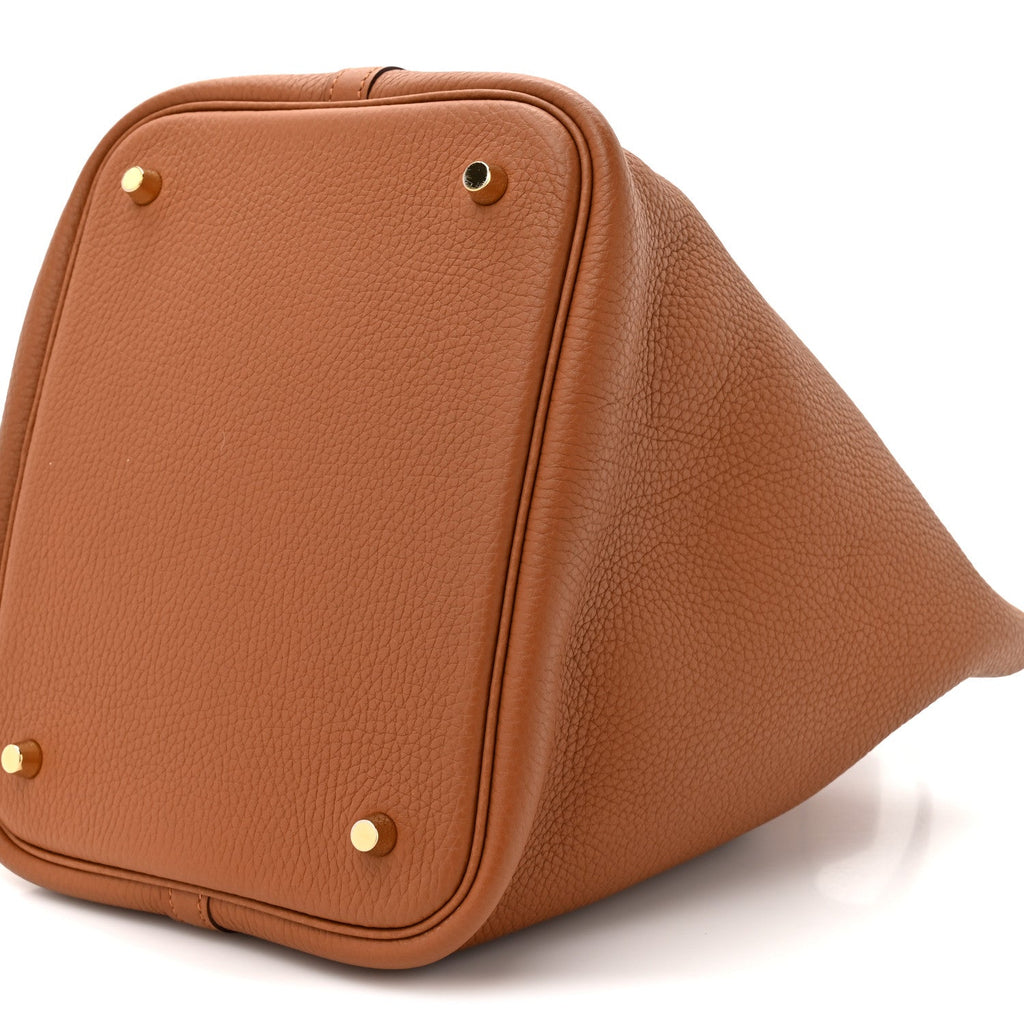 Taurillon Clemence Matte Alligator Picotin Lock Touch 22 MM Gold £¨ Direct shipment via from wholesalehk.shop