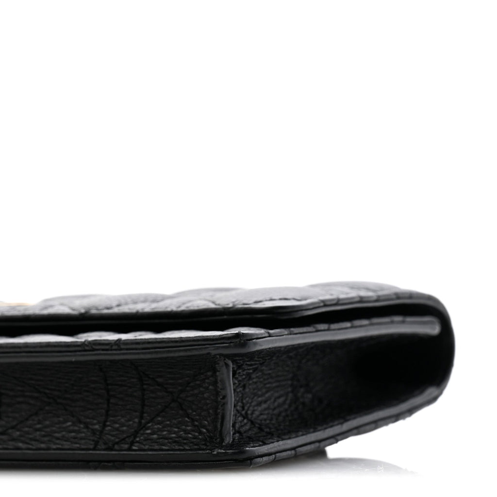Supple Calfskin Cannage Caro Belt Pouch with Chain Black wholesalehk.shop