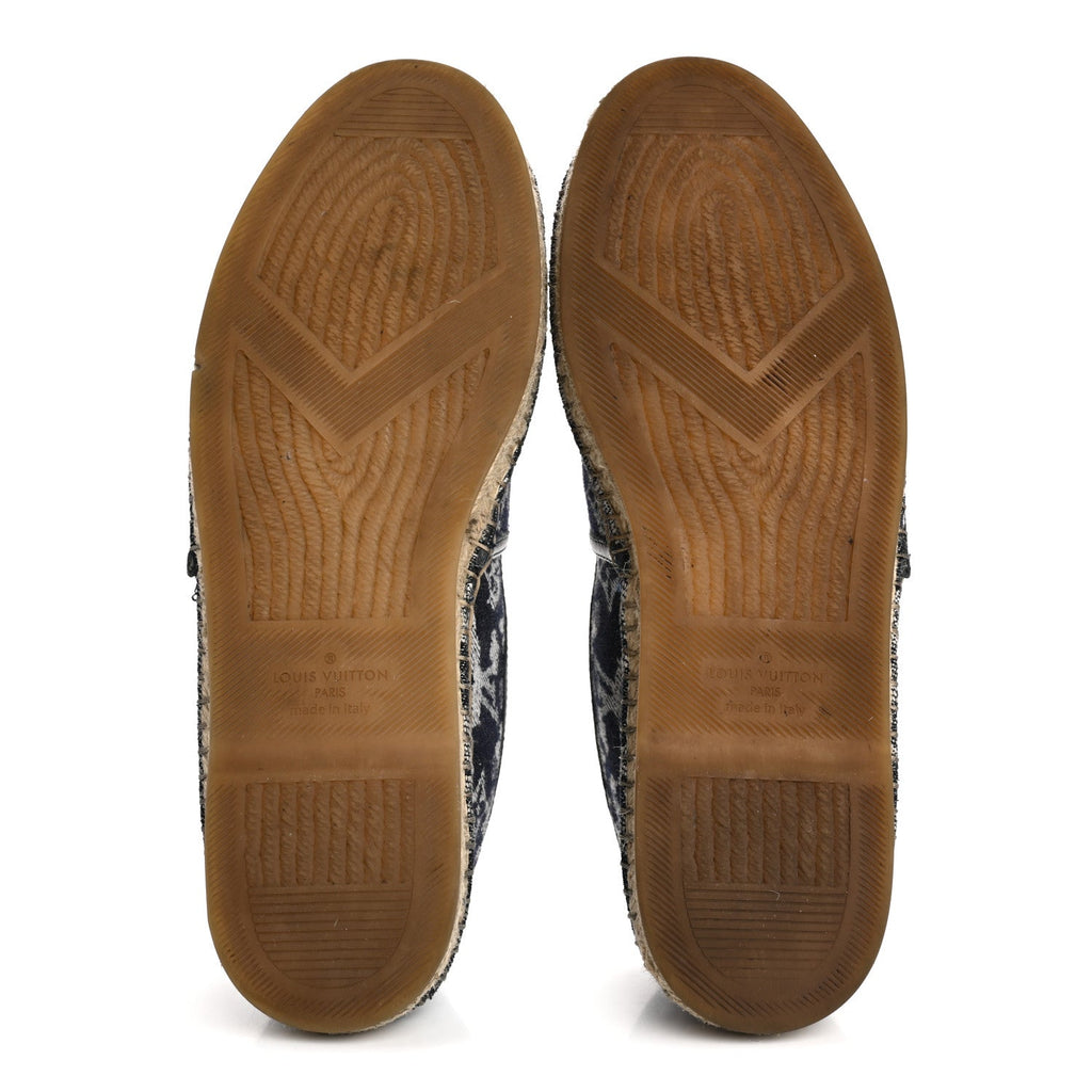 Monogram Denim Espadrille Flats 8.5 Blue £¨ Direct shipment via from wholesalehk.shop