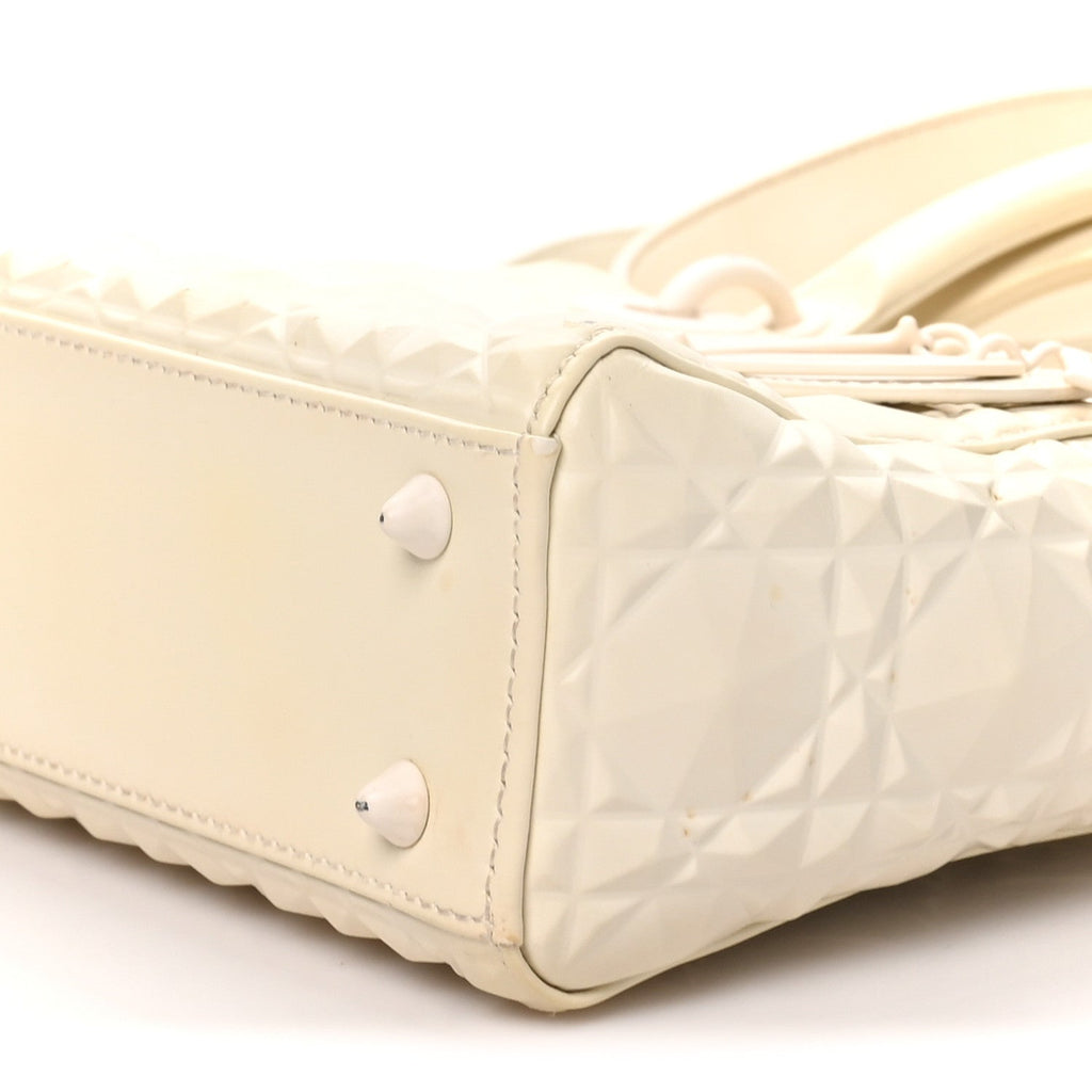 Calfskin Cannage Diamond Small My ABCDior Lady Dior White wholesalehk.shop