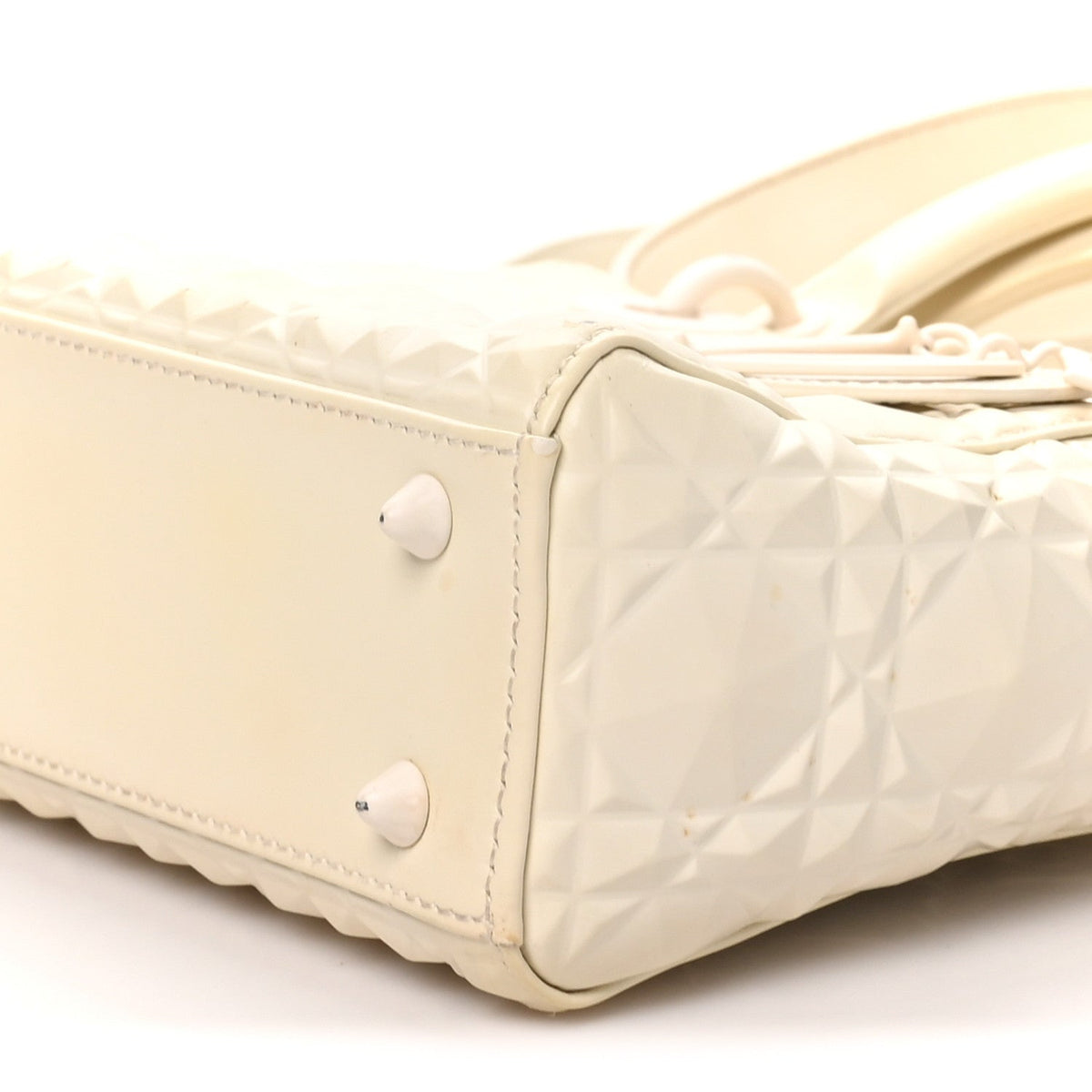 Calfskin Cannage Diamond Small My ABCDior Lady Dior White wholesalehk.shop