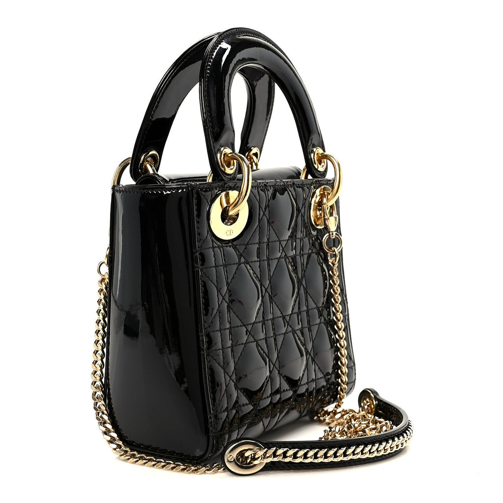 Patent Cannage Mini Lady Dior Black wholesalehk.shop