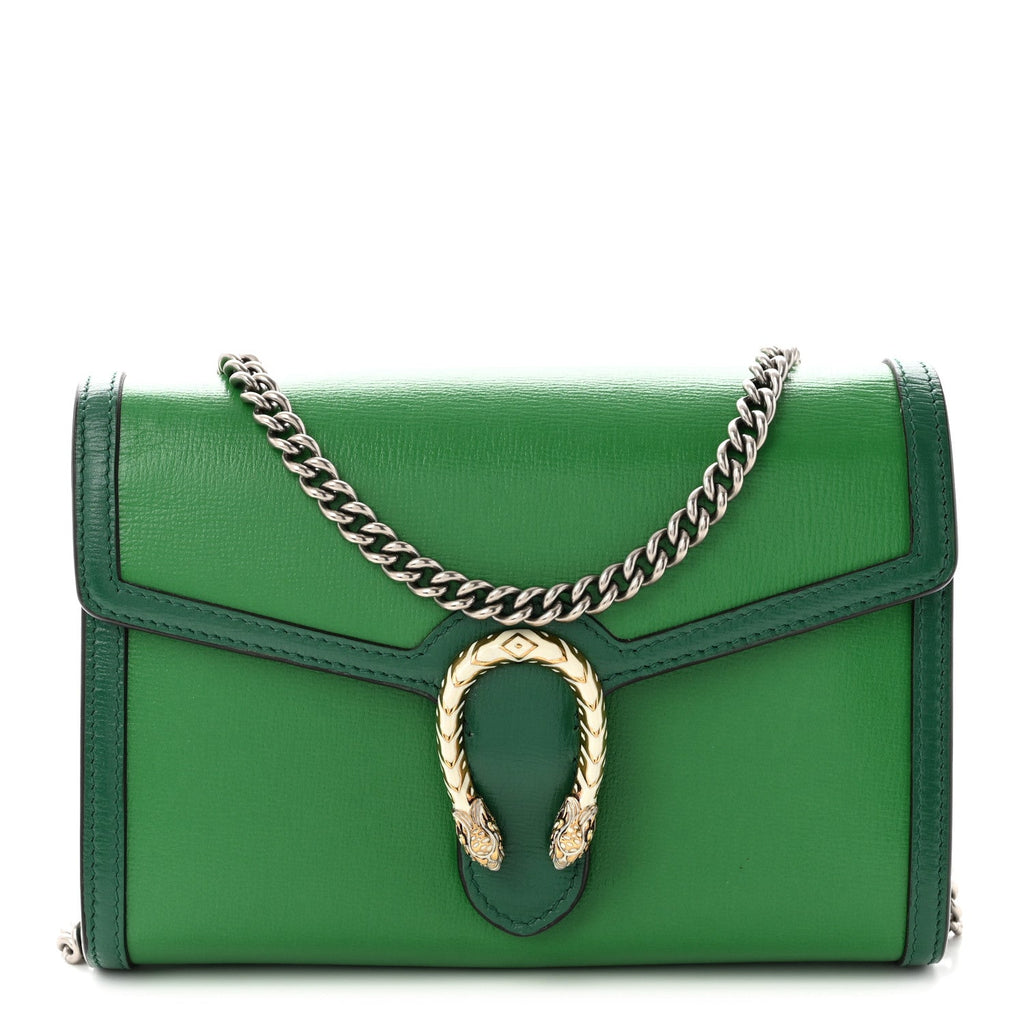 Azalea Calfskin Enamel Mini Dionysus Chain Wallet New Shamarock Emerald wholesalehk.shop