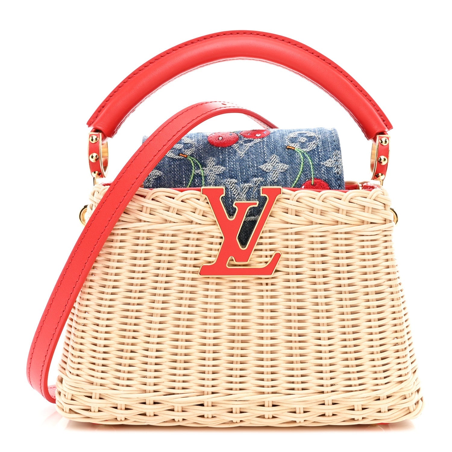 LV X TM Rattan Denim Calfskin Cerises Capucines Mini £¨ Direct shipment via from wholesalehk.shop