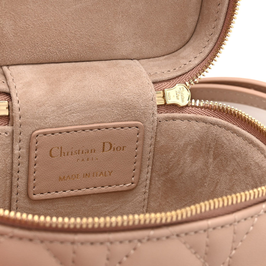 Lambskin Cannage Micro Lady Dior Vanity Case Rose Des Vents wholesalehk.shop