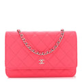 Caviar Quilted Wallet On Chain WOC Dark Pink wholesalehk.shop