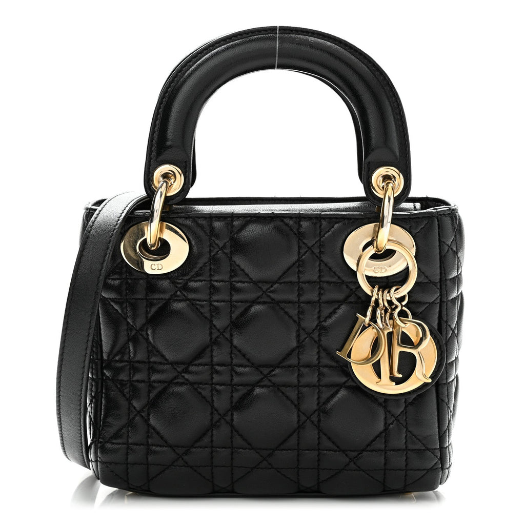 Lambskin Cannage Mini Lady Dior Black wholesalehk.shop