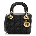 Lambskin Cannage Mini Lady Dior Black wholesalehk.shop