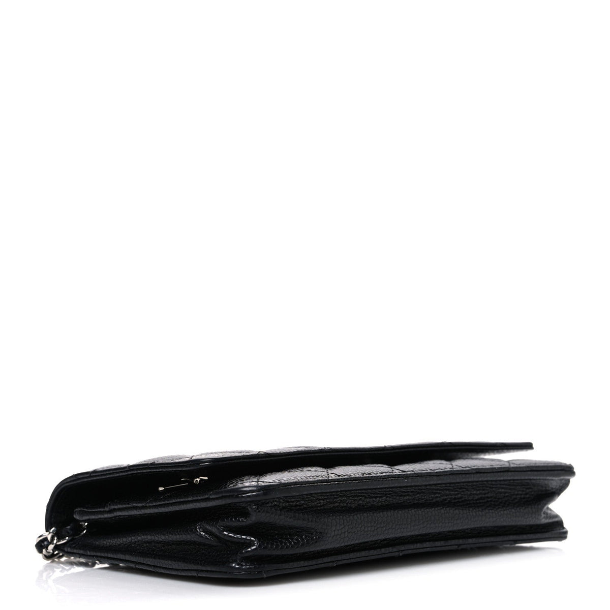 Caviar Quilted Wallet on Chain WOC Black wholesalehk.shop