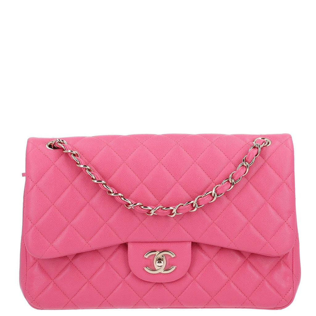 Caviar Quilted Jumbo Double Flap Pink wholesalehk.shop