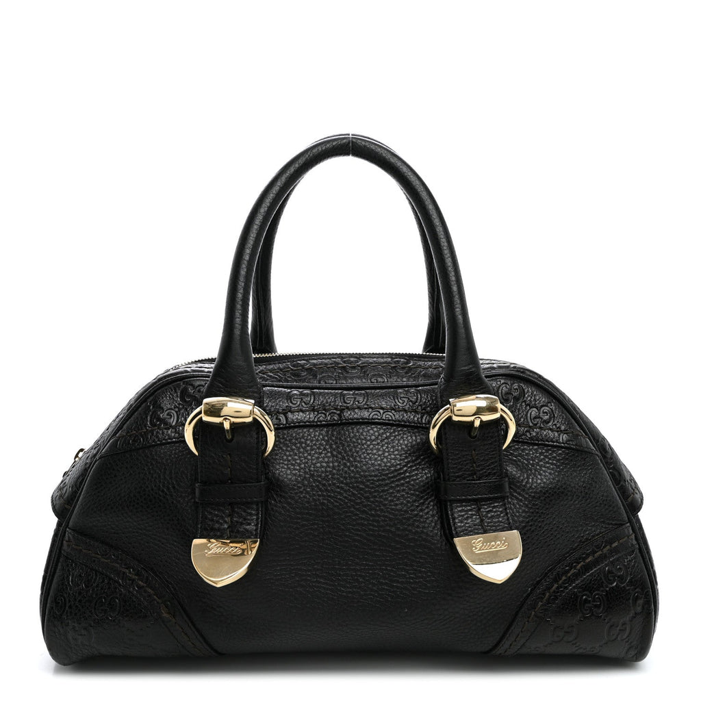 Calfskin Guccissima Signoria Bowler Bag Black £¨ Direct shipment via from wholesalehk.shop