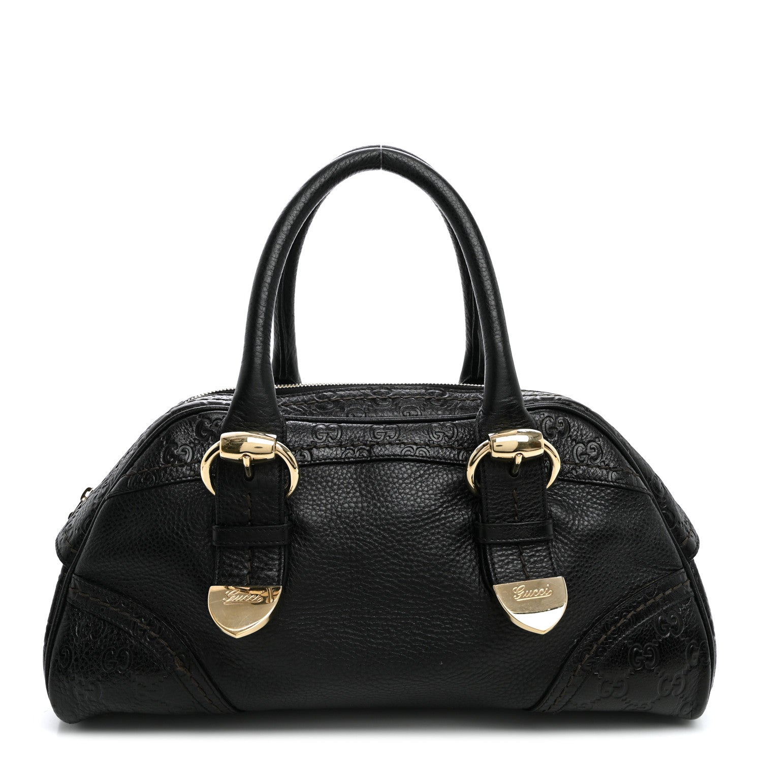 Calfskin Guccissima Signoria Bowler Bag Black £¨ Direct shipment via from wholesalehk.shop