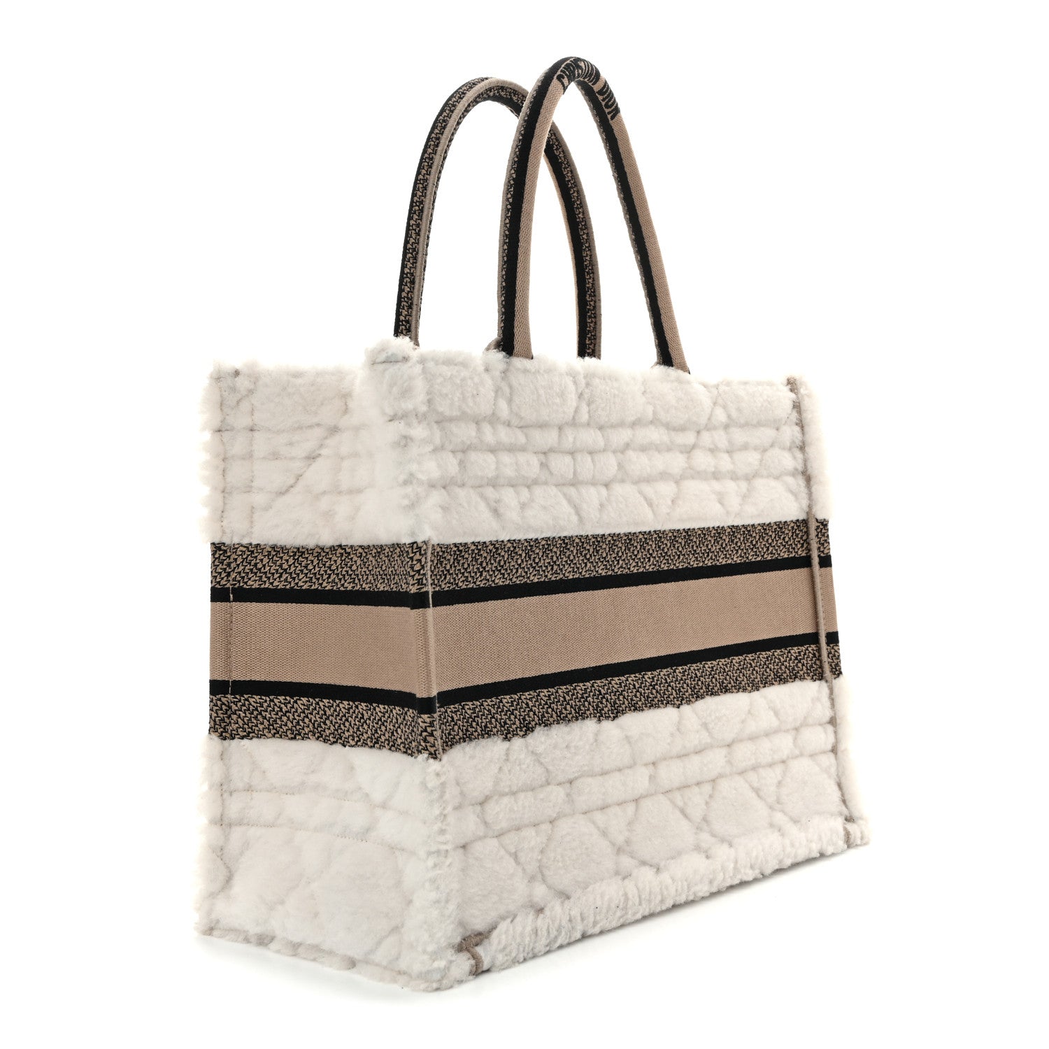 Shearling Cannage Medium Book Tote Ecru Black £¨ Direct shipment via from wholesalehk.shop