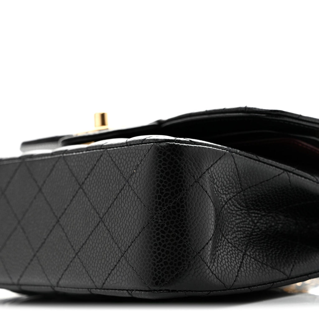 Caviar Quilted Small Double Flap Black wholesalehk.shop