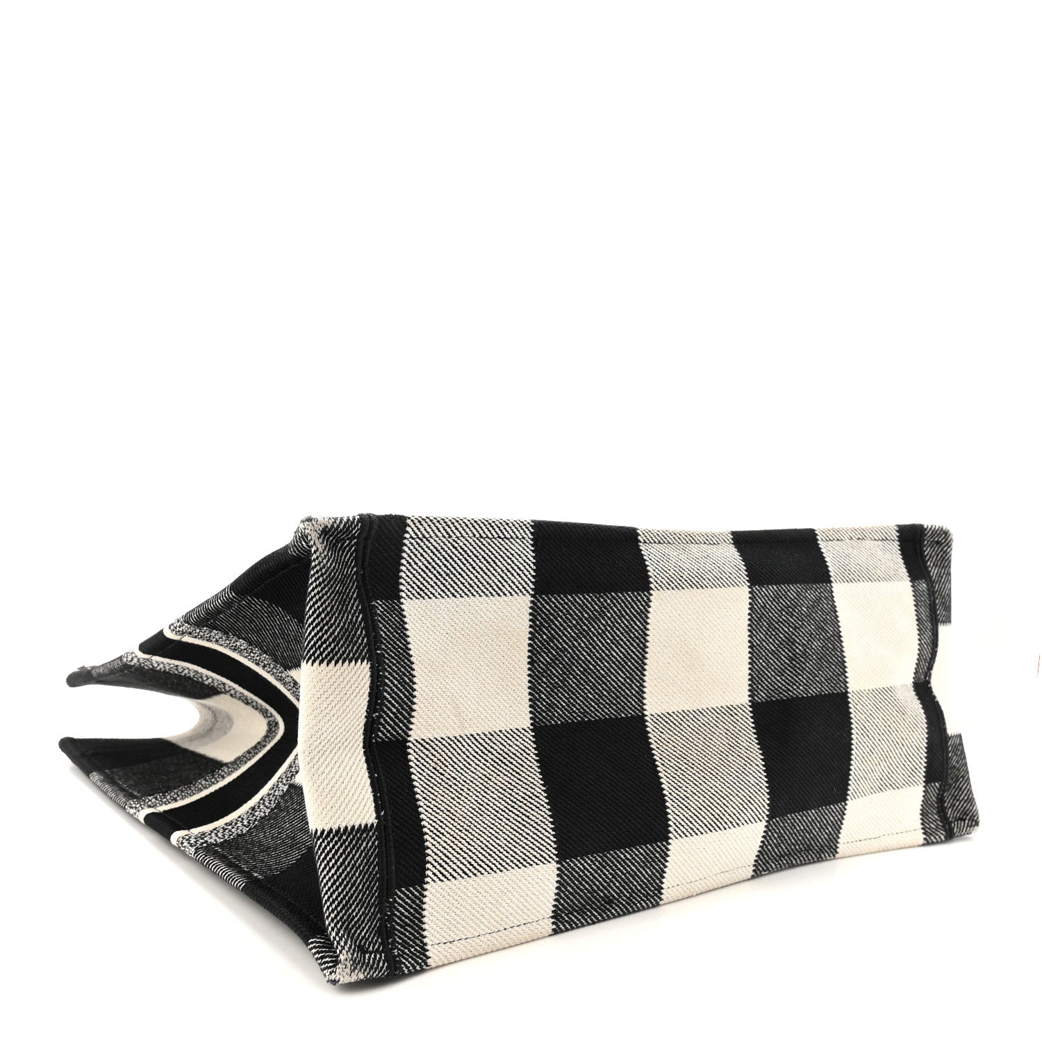 Canvas Embroidered Large Checkered Book Tote Black White £¨ Direct shipment via from wholesalehk.shop