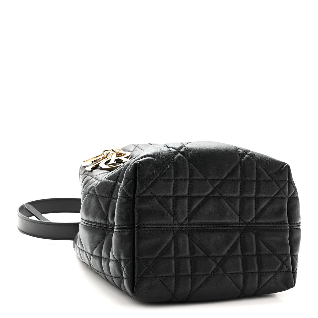Calfskin Macrocannage Small Toujours Vertical Tote Black wholesalehk.shop