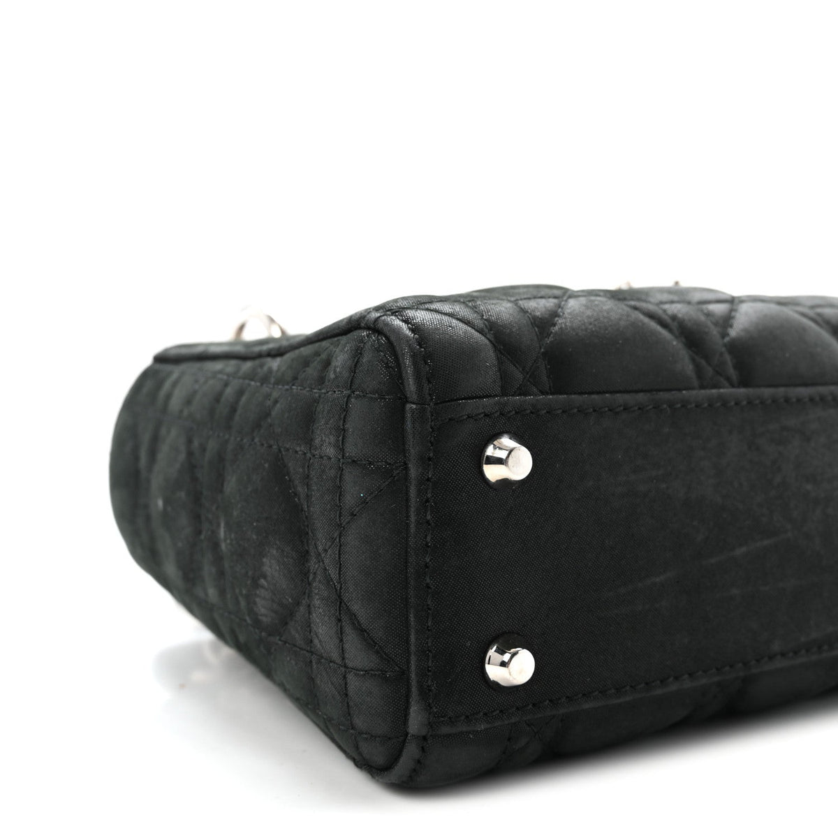 Metallic Calfskin Cannage Mini Lady Dior Black wholesalehk.shop