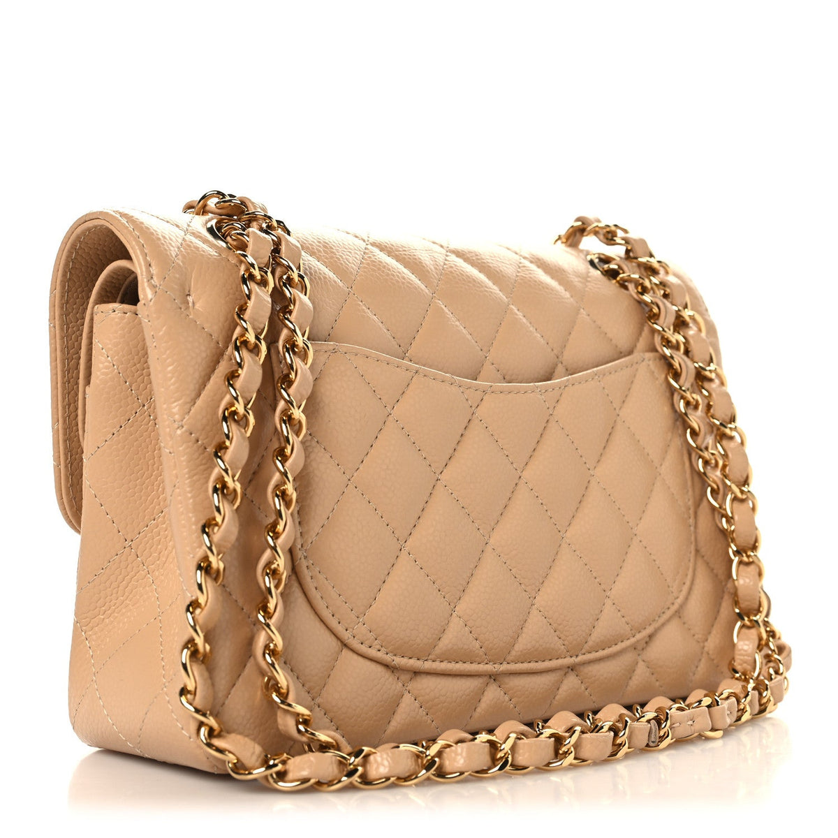 Caviar Quilted Small Double Flap Beige wholesalehk.shop
