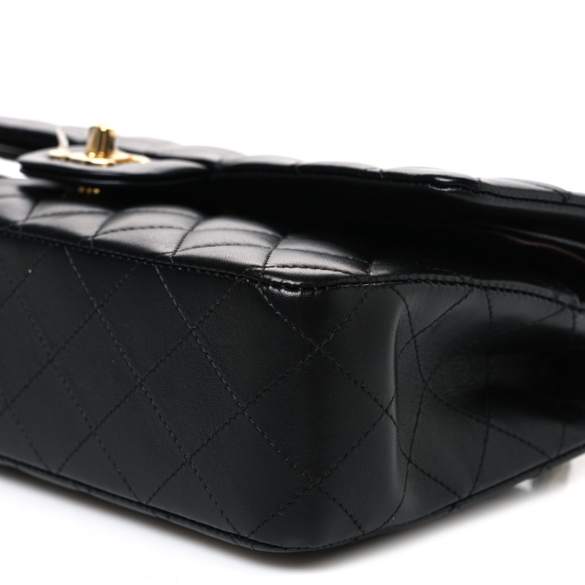Lambskin Quilted Medium Double Flap Black wholesalehk.shop