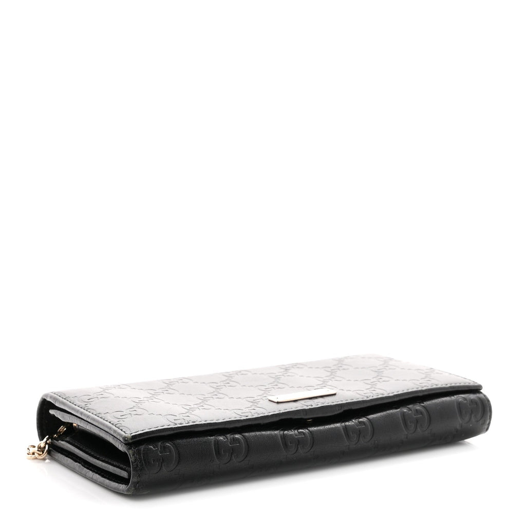 Guccissima Margaux Calfskin Metal Bar Chain Wallet Black £¨ Direct shipment via from wholesalehk.shop