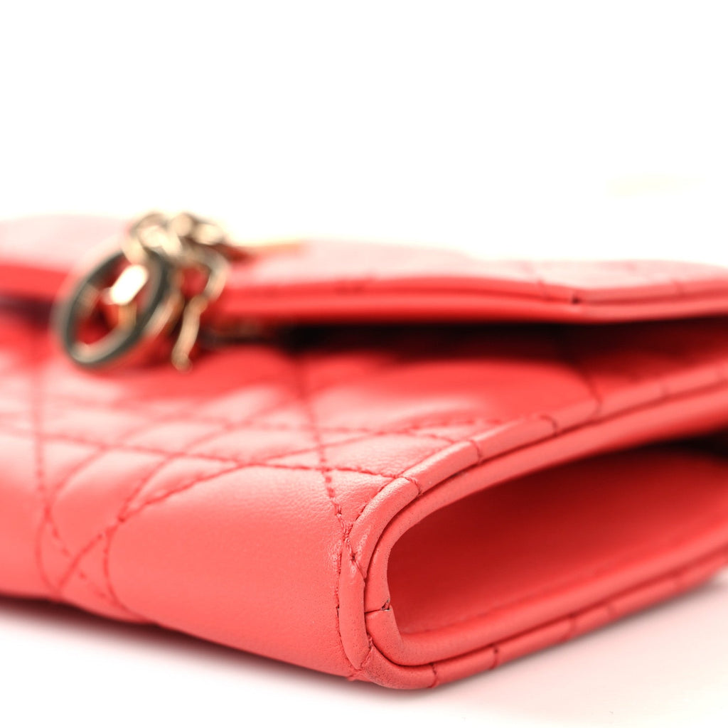 Lambskin Cannage Miss Dior Glycine Wallet on Chain Pink wholesalehk.shop