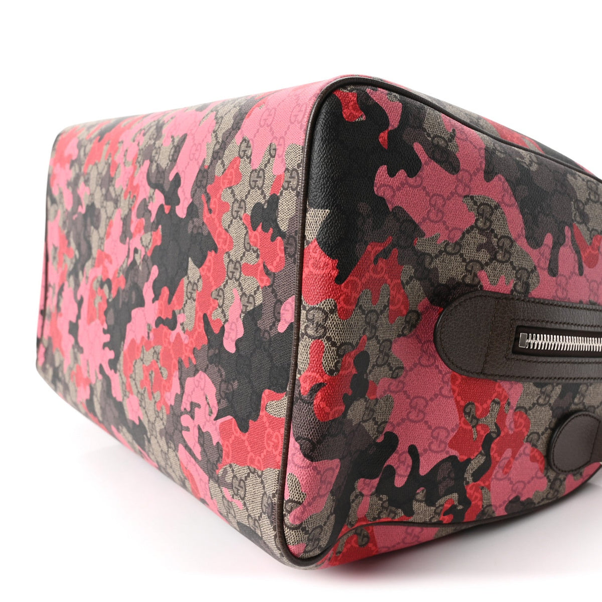 GG Supreme Monogram Camouflage Textured Dollar Calfskin Medium Savoy Duffle Bag Beige Pink Red wholesalehk.shop