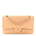 Caviar Quilted Medium Double Flap Beige wholesalehk.shop