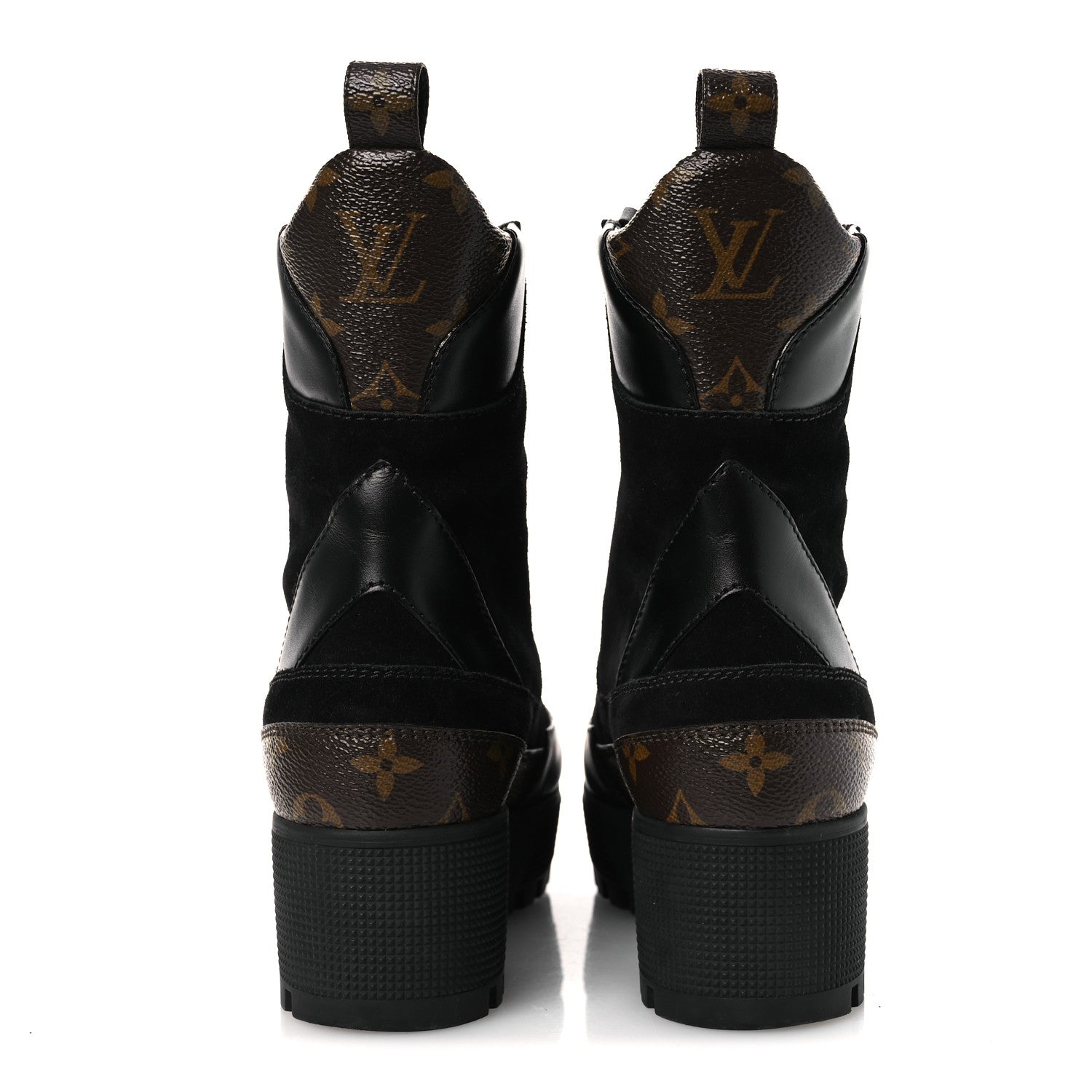Suede Calfskin Monogram Laureate Platform Desert Boots 36 Black £¨ Direct shipment via from wholesalehk.shop