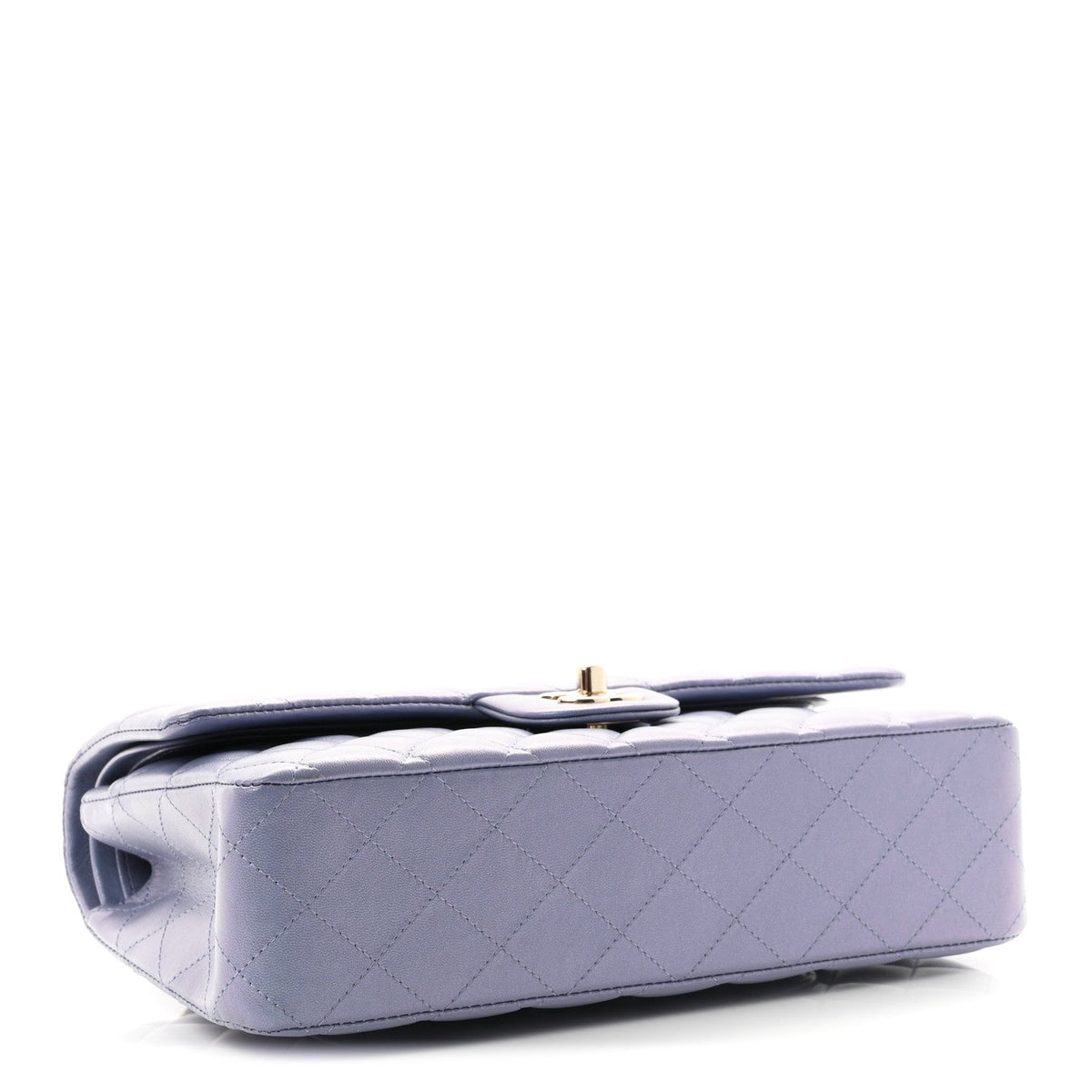Iridescent Lambskin Quilted Medium Double Flap Light Purple wholesalehk.shop