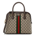 GG Supreme Monogram Web Medium Top Handle Ophidia Dome Shoulder Bag Brown wholesalehk.shop