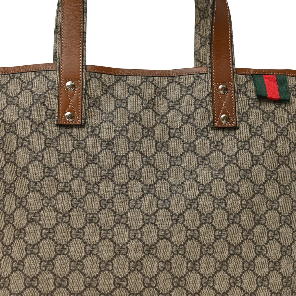 GG Plus Monogram Medium Signature Web Loop Tote Brown wholesalehk.shop