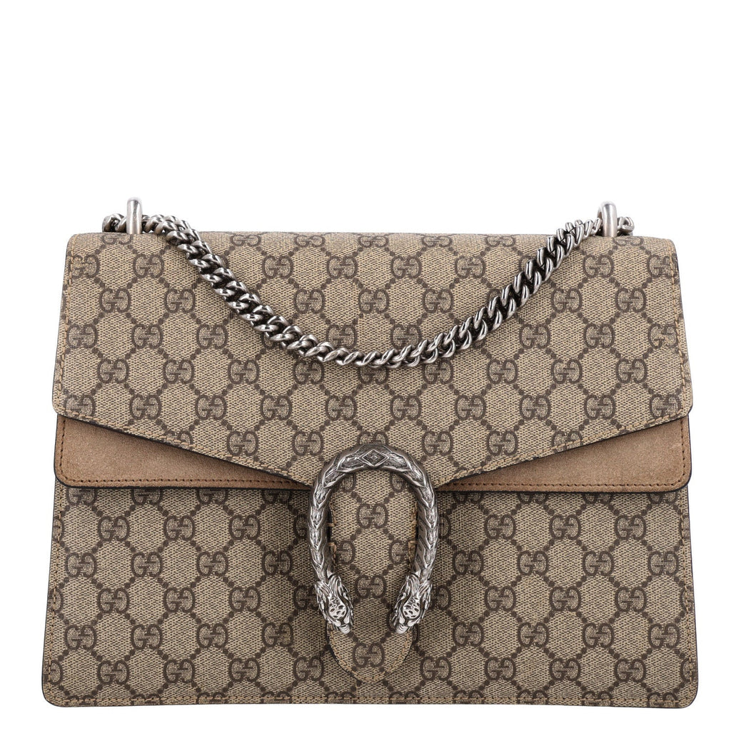 GG Supreme Monogram Medium Dionysus Shoulder Bag Taupe wholesalehk.shop