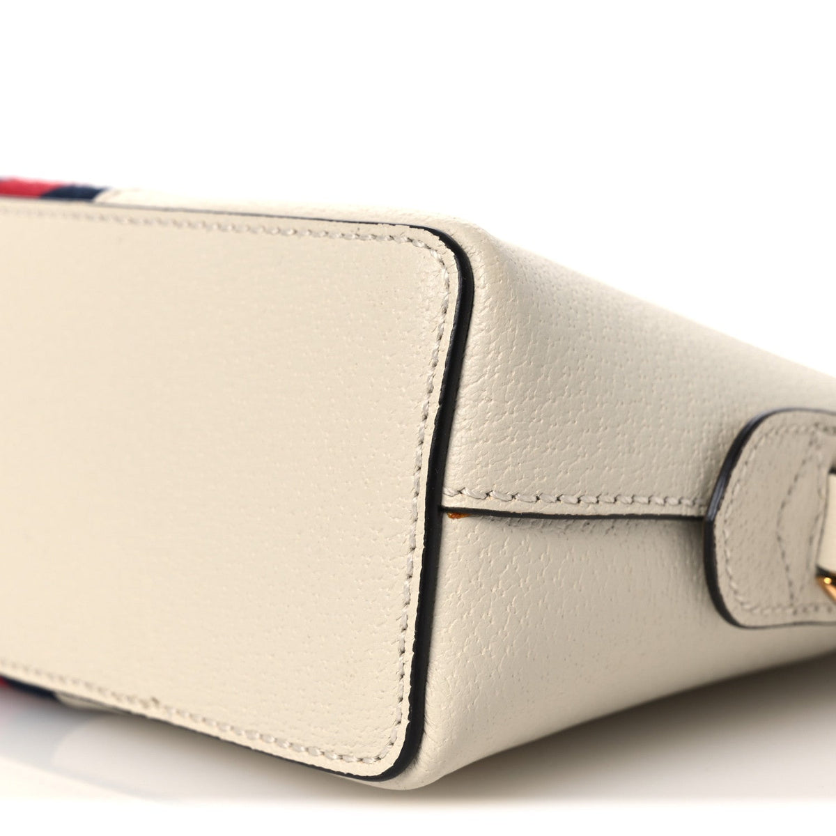 Textured Dollar Calfskin Web Small Ophidia Dome Shoulder Bag Mystic White wholesalehk.shop